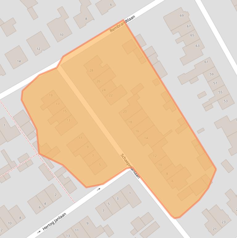 Kaart van postcodegebied 5591CG.