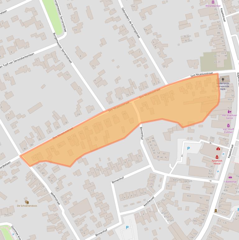 Kaart van postcodegebied 5591EW.