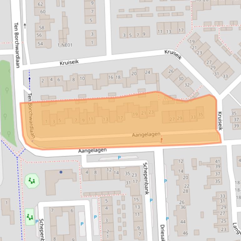 Kaart van postcodegebied 5591LG.