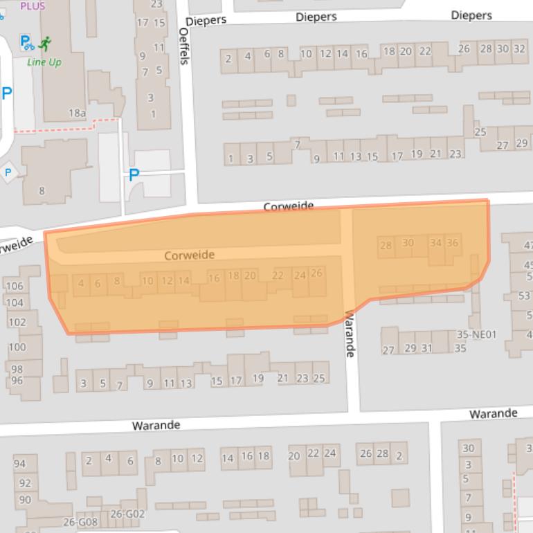 Kaart van postcodegebied 5591LS.