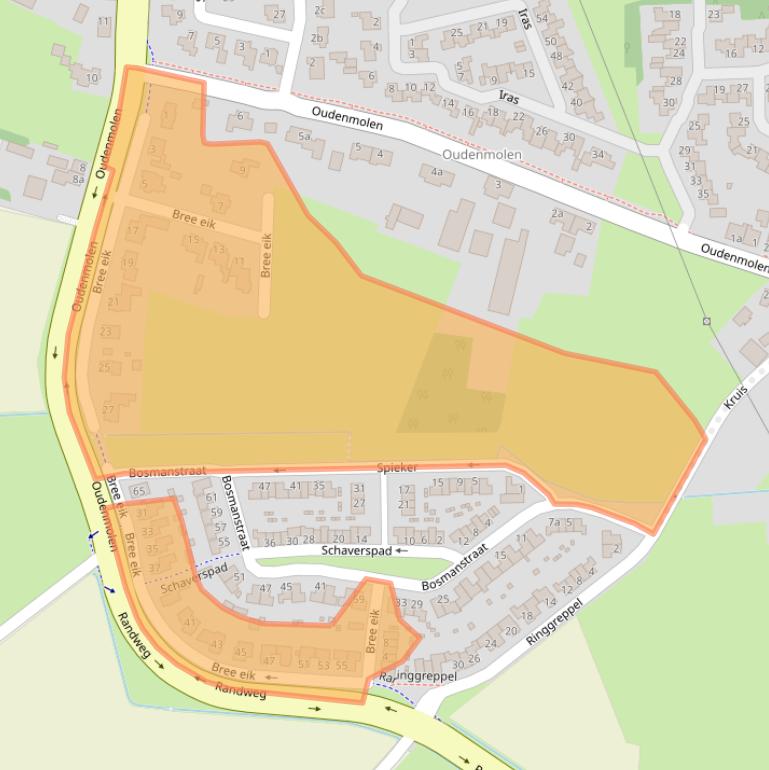 Kaart van postcodegebied 5591MA.