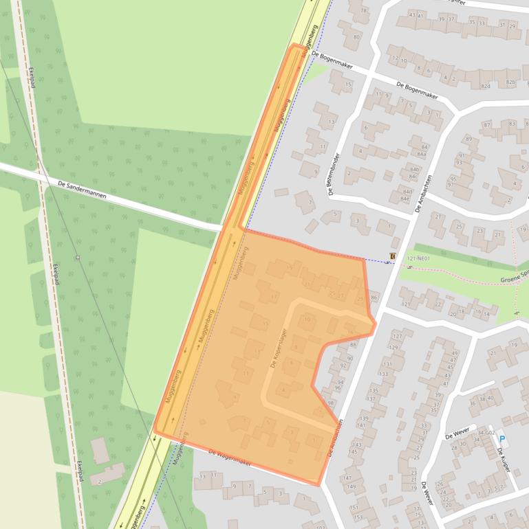 Kaart van postcodegebied 5591MT.