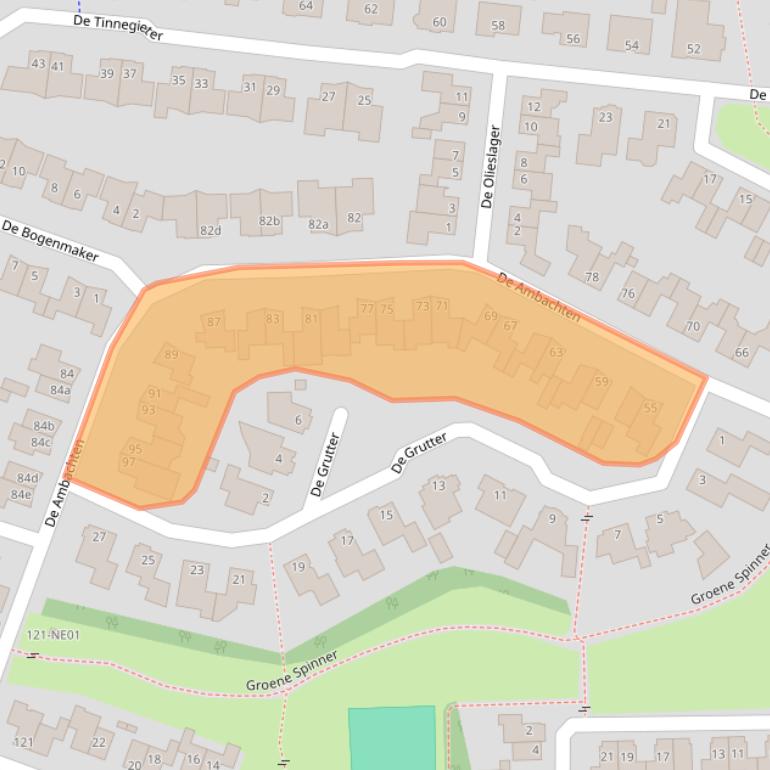 Kaart van postcodegebied 5591NN.