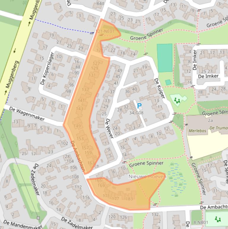Kaart van postcodegebied 5591NX.