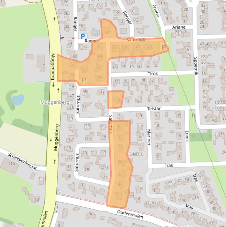 Kaart van postcodegebied 5591PB.