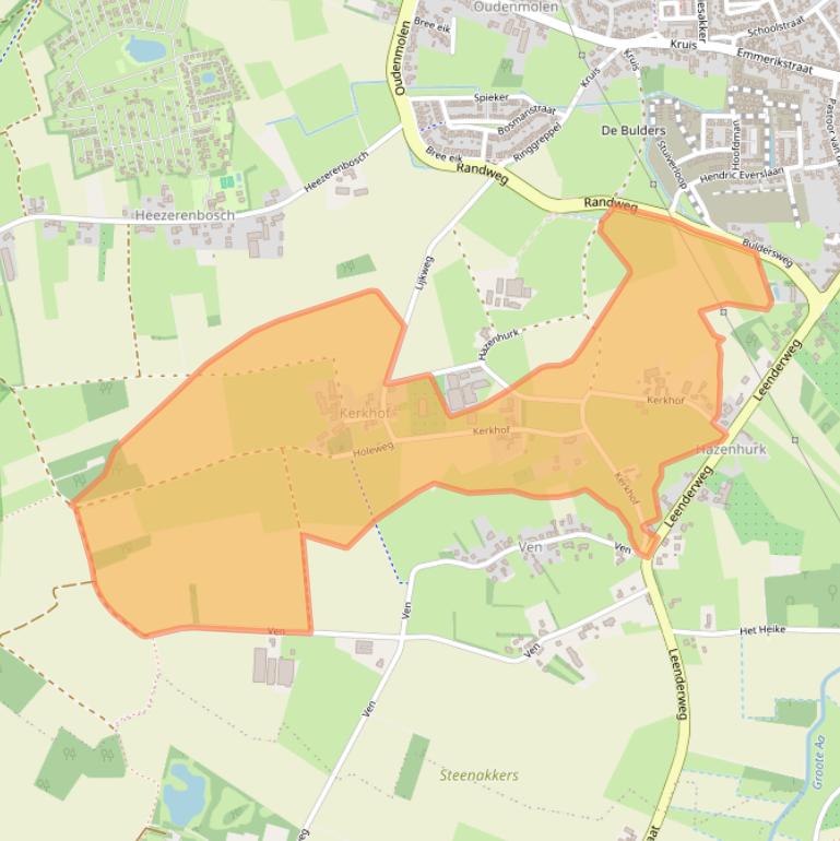 Kaart van postcodegebied 5591TD.