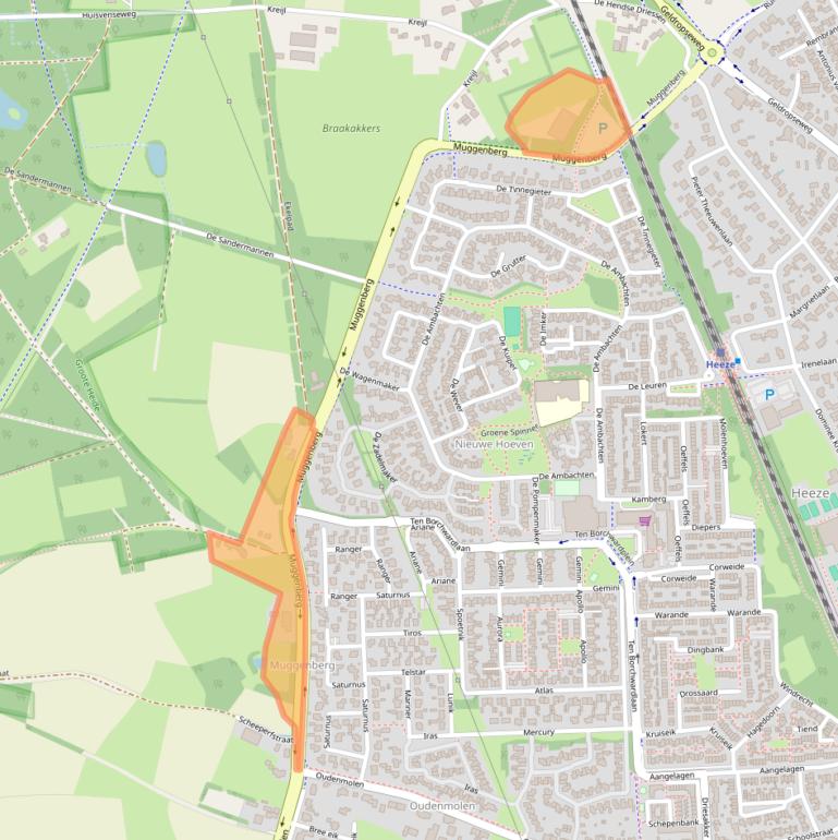 Kaart van postcodegebied 5591TP.