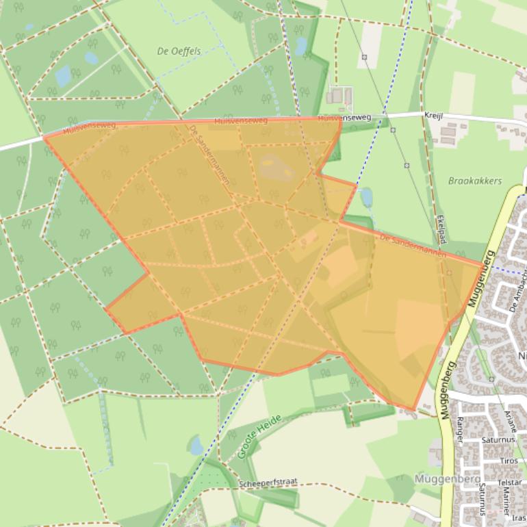Kaart van postcodegebied 5591VA.
