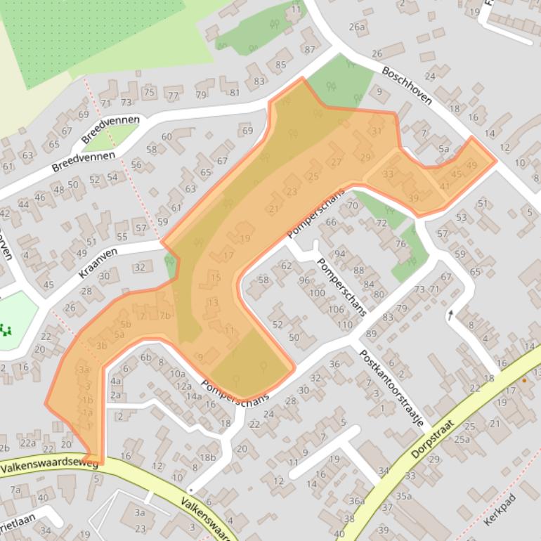 Kaart van postcodegebied 5595AS.