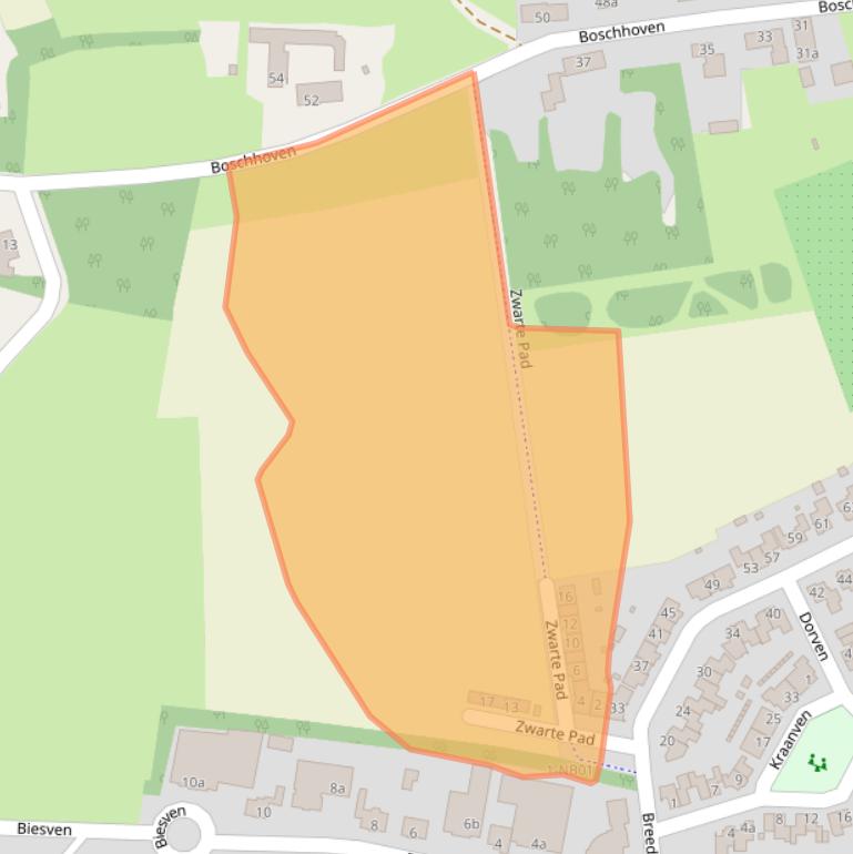 Kaart van postcodegebied 5595DH.