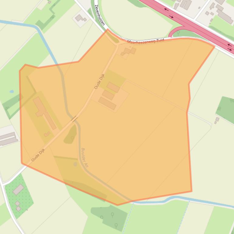 Kaart van postcodegebied 5595XS.