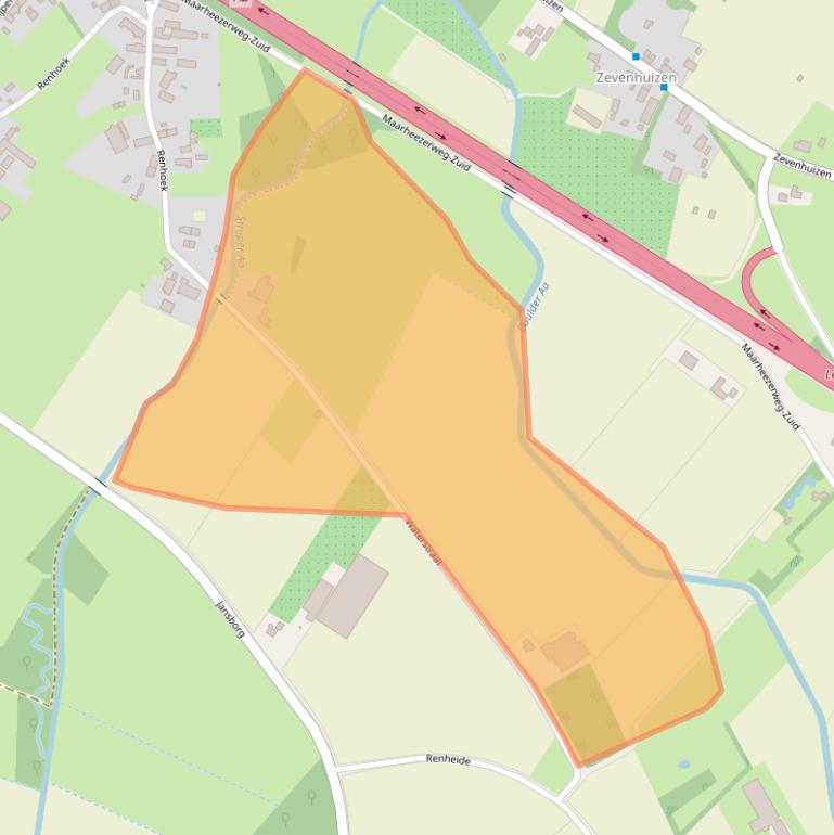 Kaart van postcodegebied 5595XT.