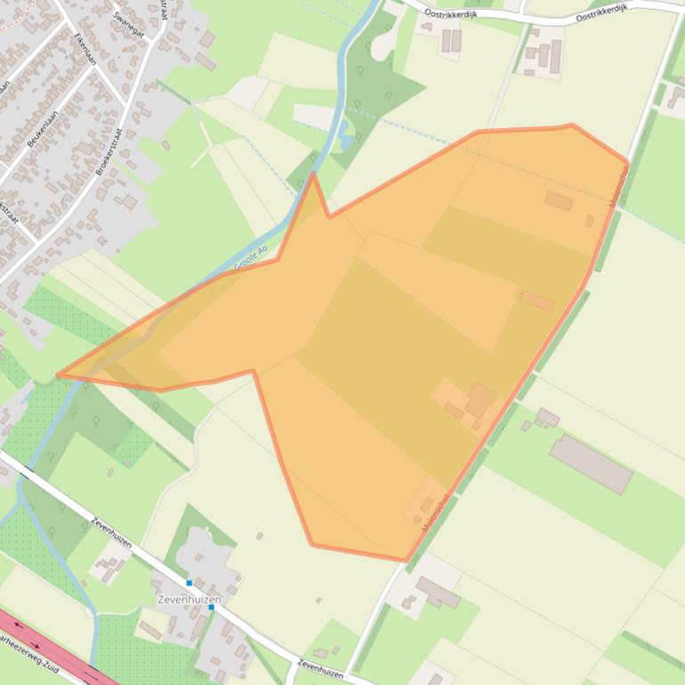 Kaart van postcodegebied 5595XW.