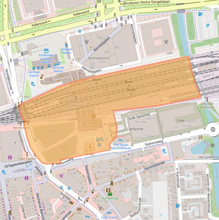 Kaart van postcodegebied 5611AC.