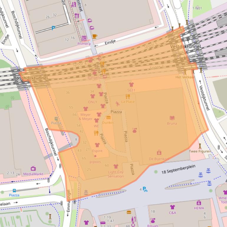 Kaart van postcodegebied 5611AE.