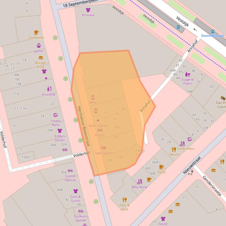 Kaart van postcodegebied 5611AH.