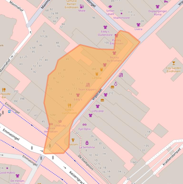 Kaart van postcodegebied 5611AW.