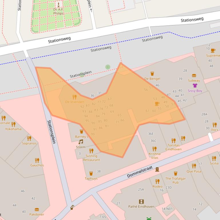 Kaart van postcodegebied 5611BB.