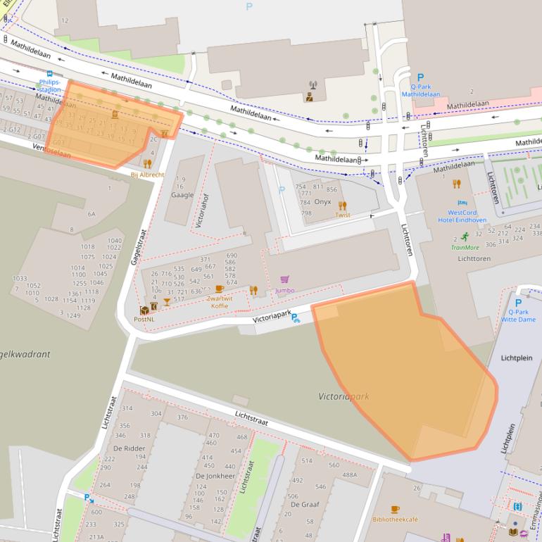 Kaart van postcodegebied 5611BD.