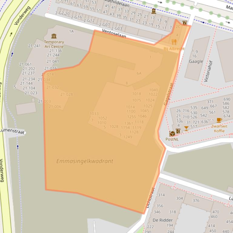 Kaart van postcodegebied 5611BH.