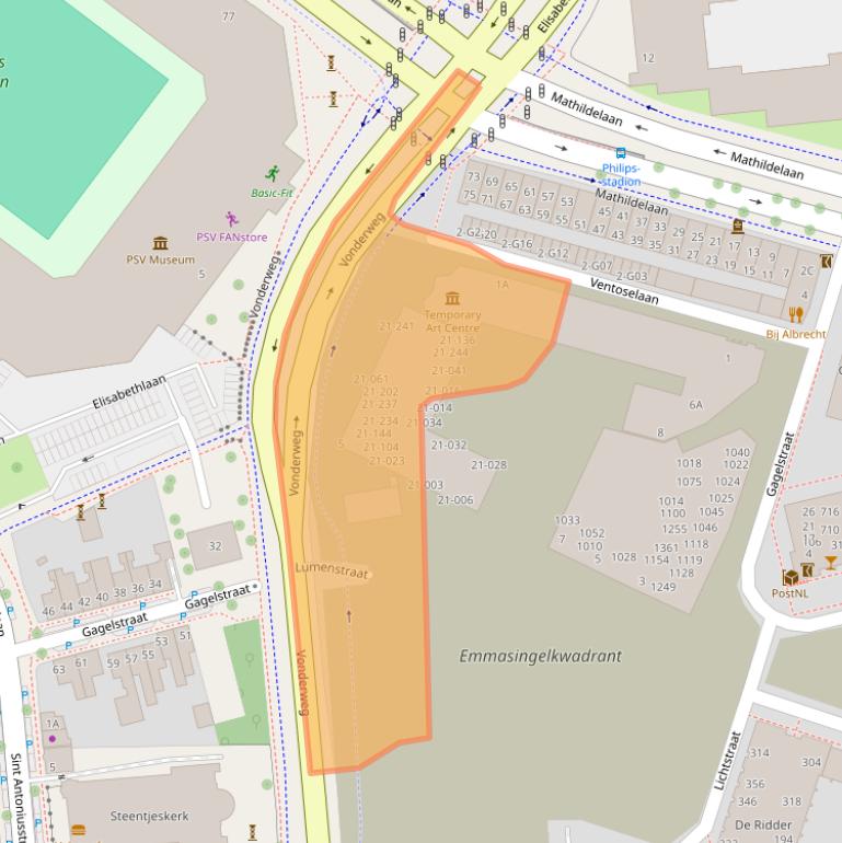 Kaart van postcodegebied 5611BK.