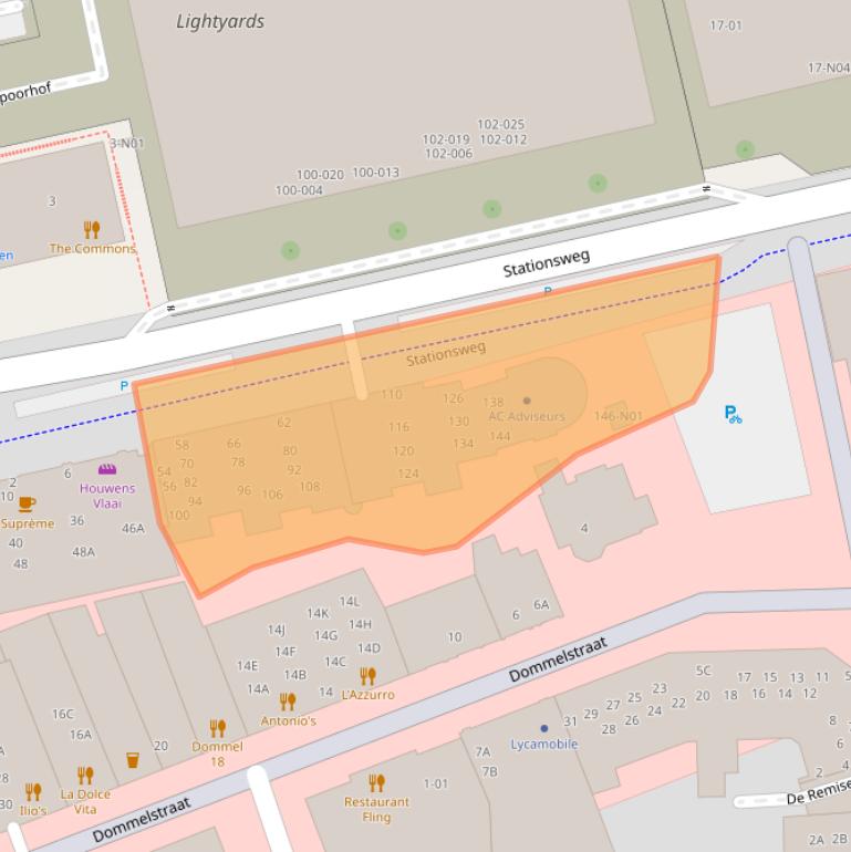 Kaart van postcodegebied 5611BZ.