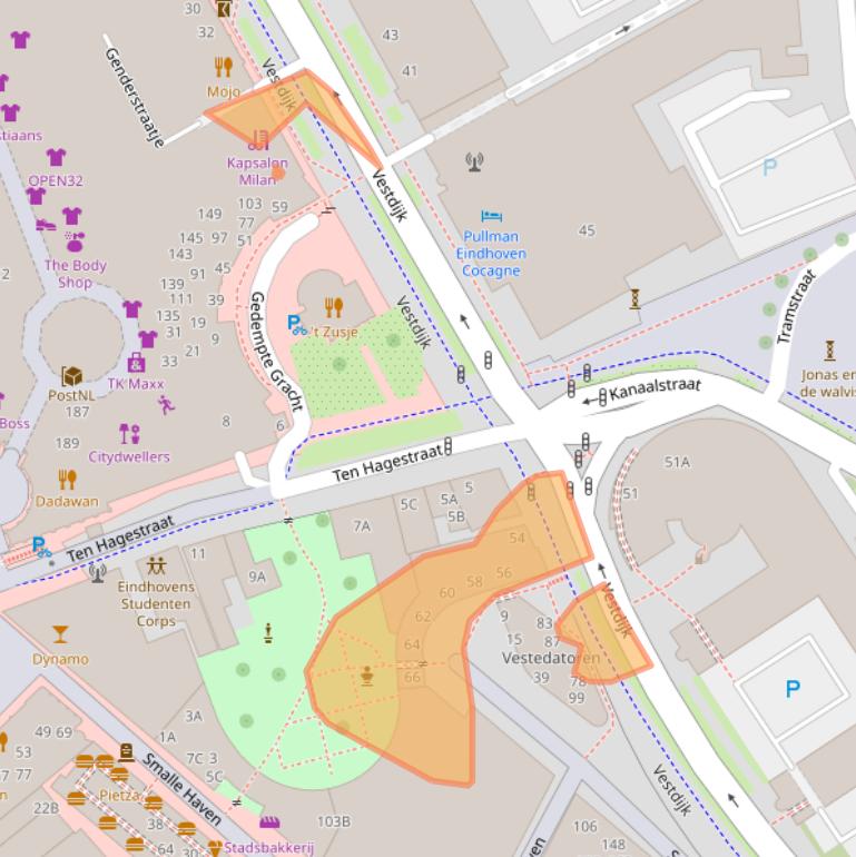 Kaart van postcodegebied 5611CE.