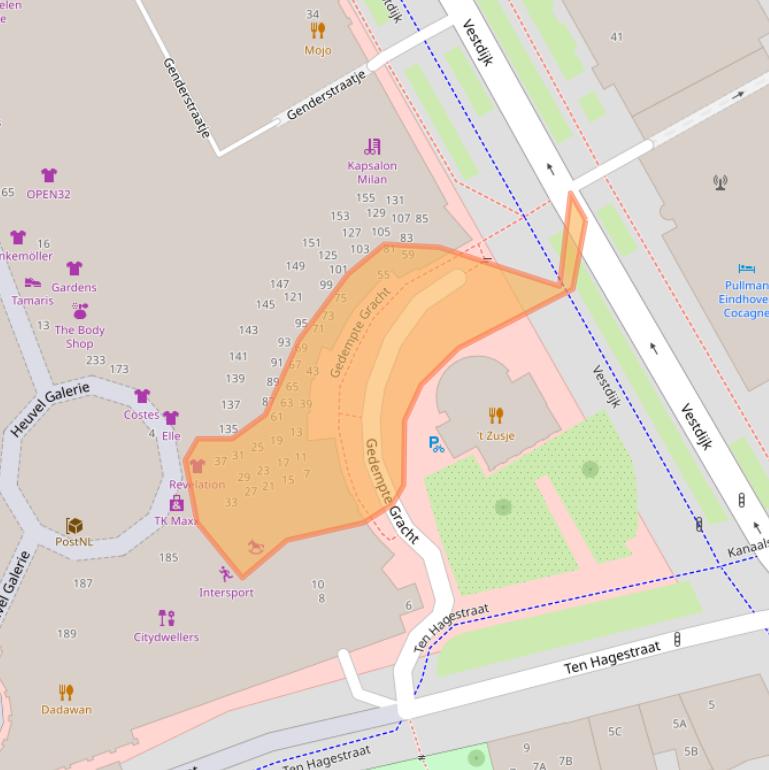 Kaart van postcodegebied 5611DL.