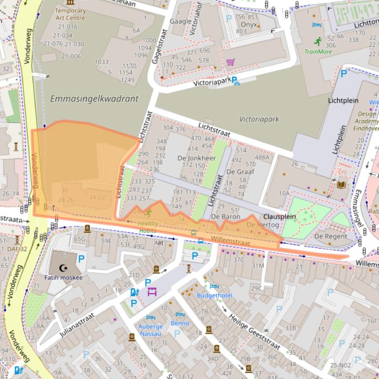 Kaart van postcodegebied 5611HD.