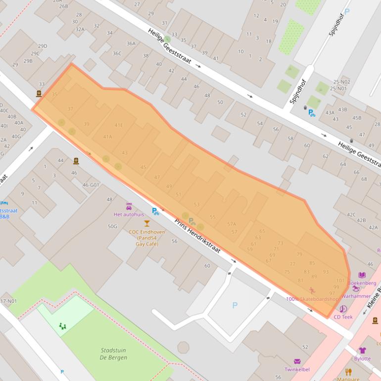 Kaart van postcodegebied 5611HJ.