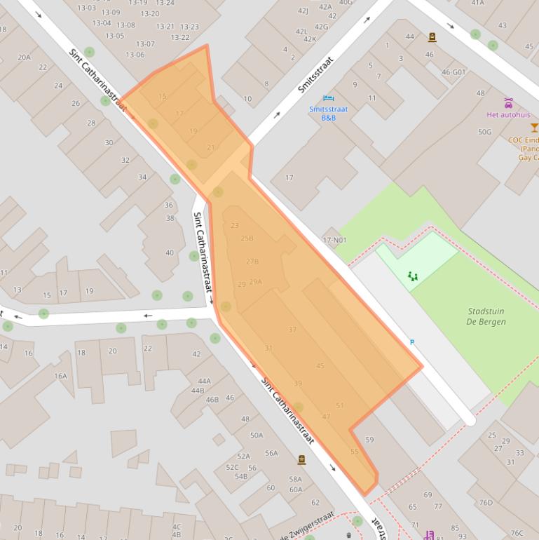 Kaart van postcodegebied 5611JB.