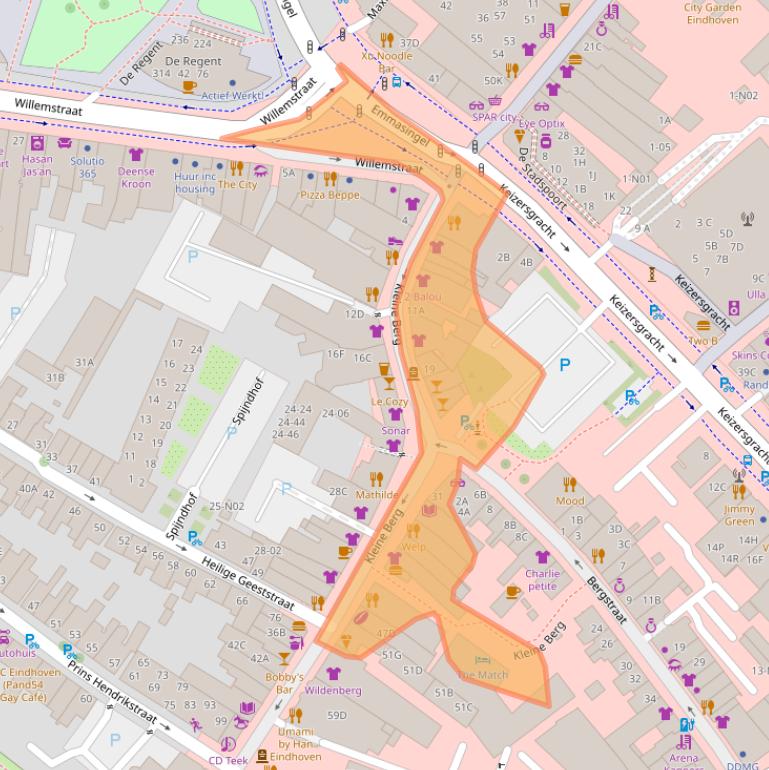 Kaart van postcodegebied 5611JS.