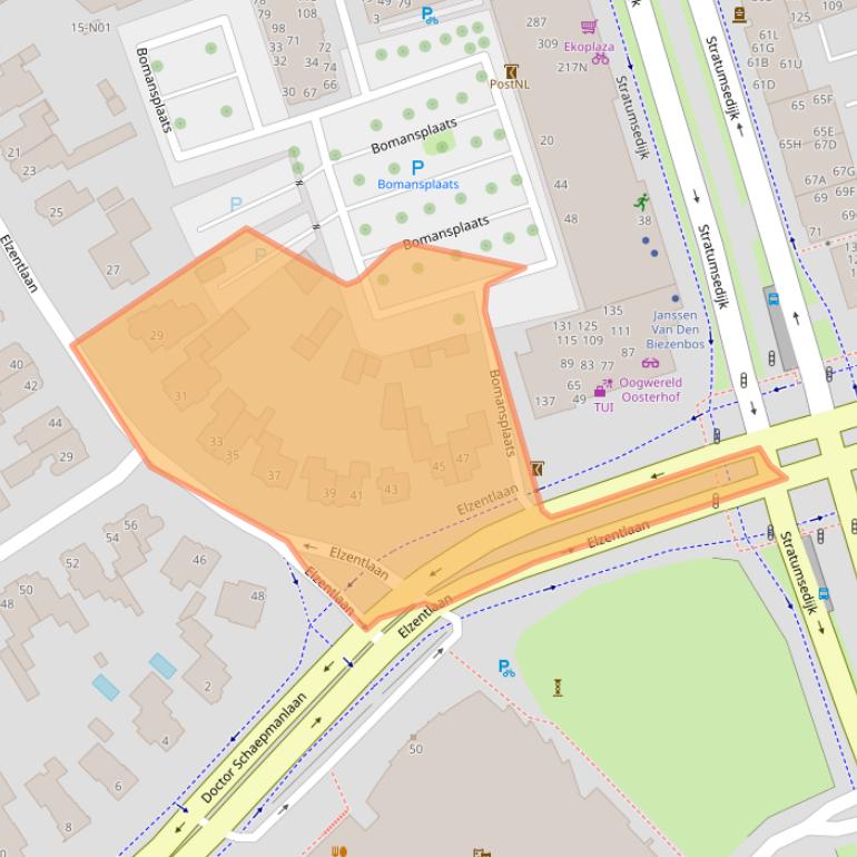 Kaart van postcodegebied 5611LH.