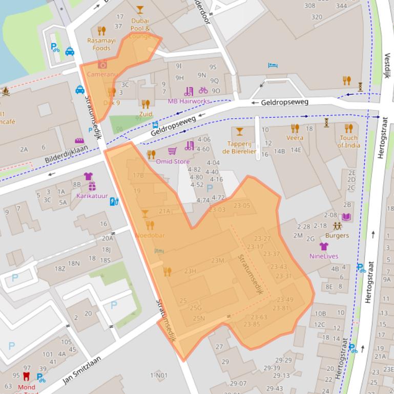 Kaart van postcodegebied 5611NA.