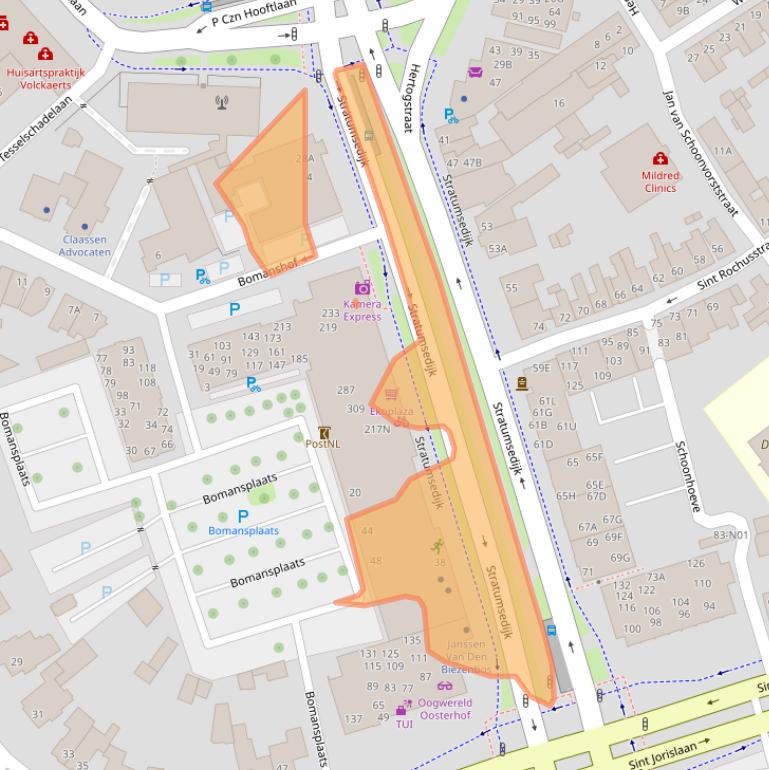 Kaart van postcodegebied 5611NE.