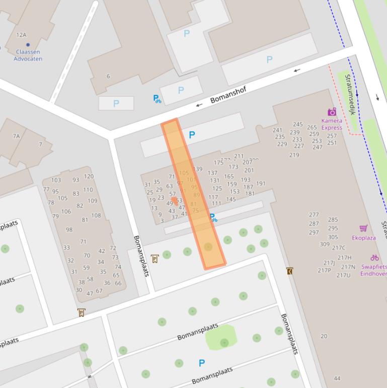 Kaart van postcodegebied 5611NL.