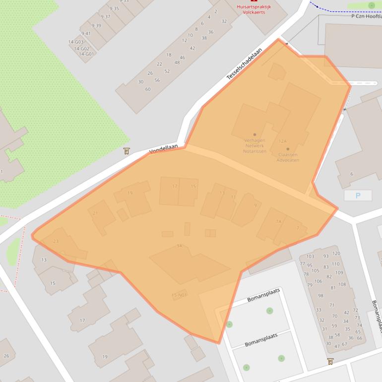 Kaart van postcodegebied 5611NX.