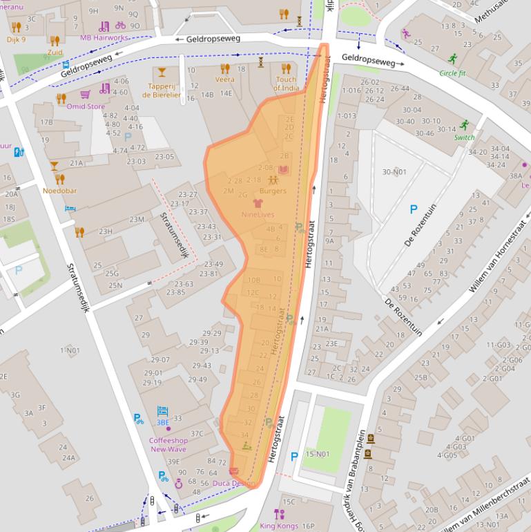 Kaart van postcodegebied 5611PB.