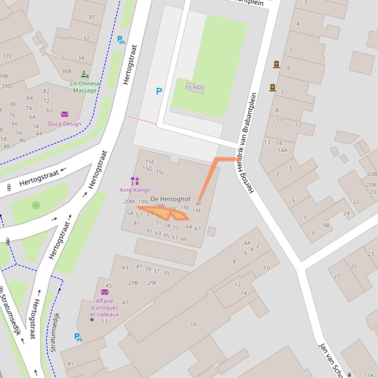 Kaart van postcodegebied 5611PG.