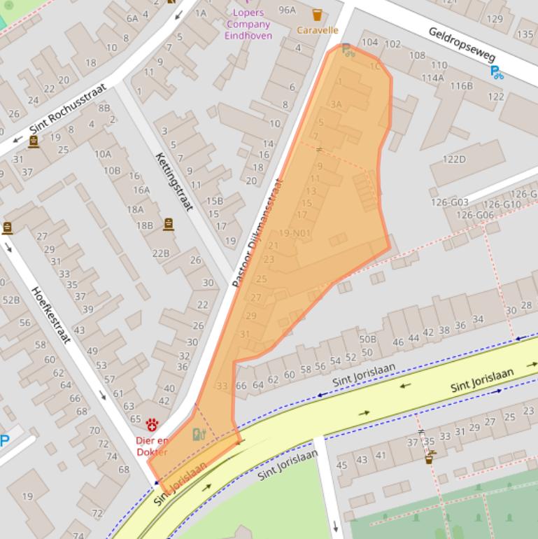 Kaart van postcodegebied 5611RA.