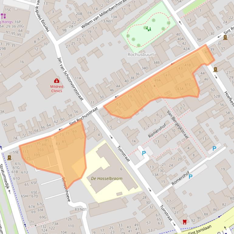 Kaart van postcodegebied 5611RG.