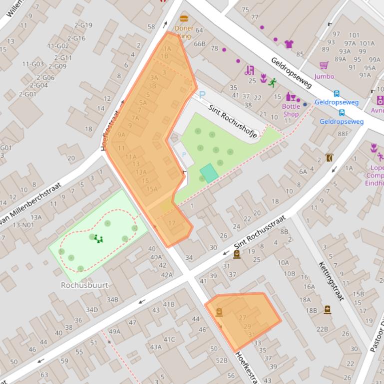 Kaart van postcodegebied 5611RK.