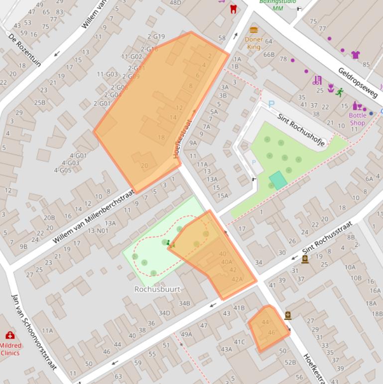 Kaart van postcodegebied 5611RM.
