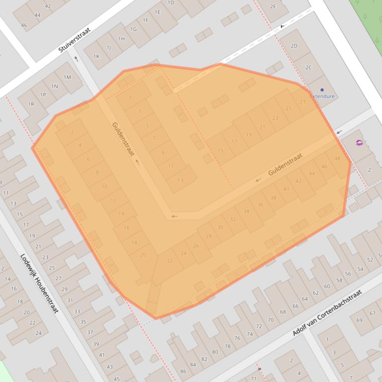 Kaart van postcodegebied 5611RZ.
