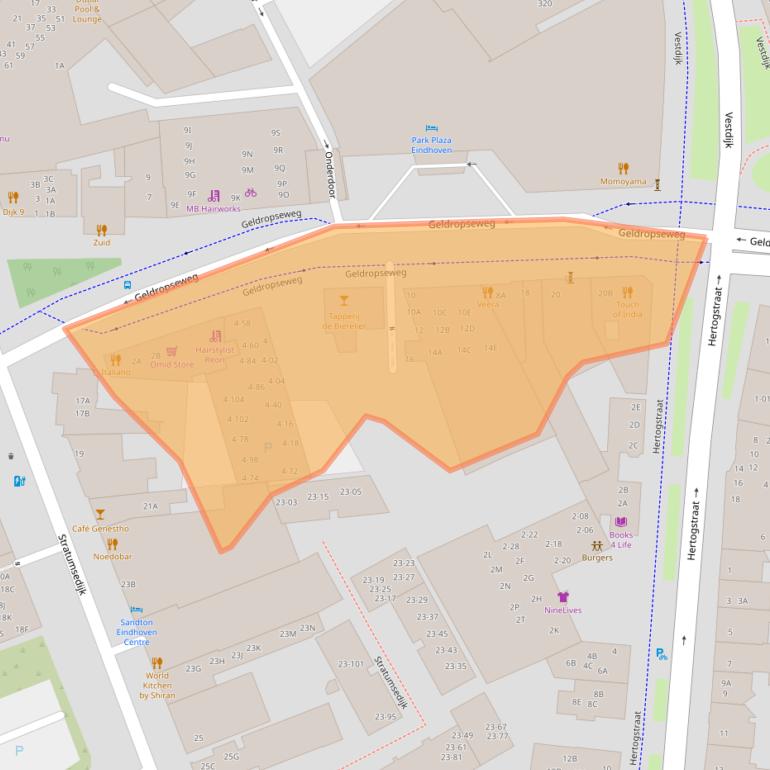 Kaart van postcodegebied 5611SH.