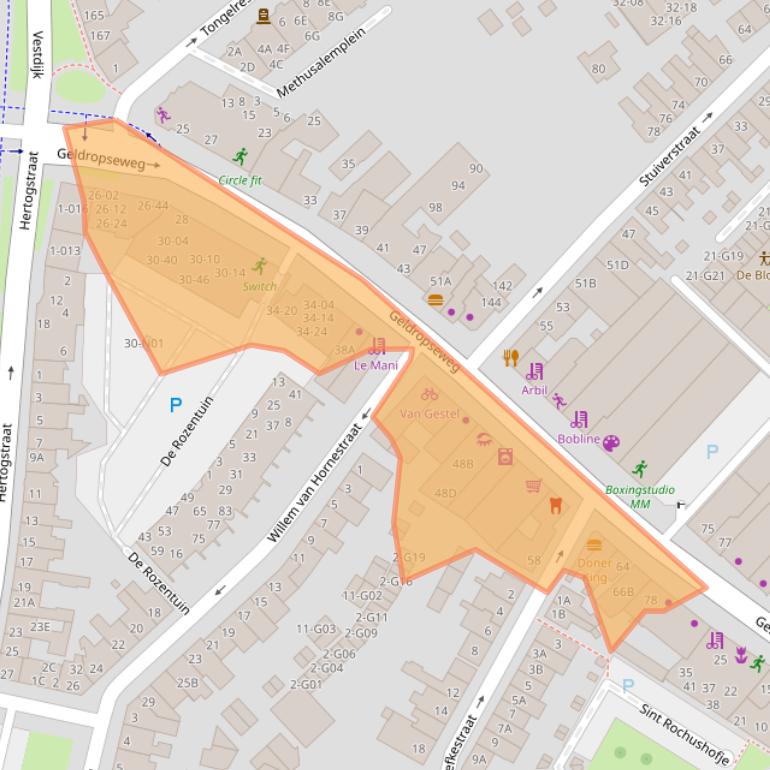 Kaart van postcodegebied 5611SJ.