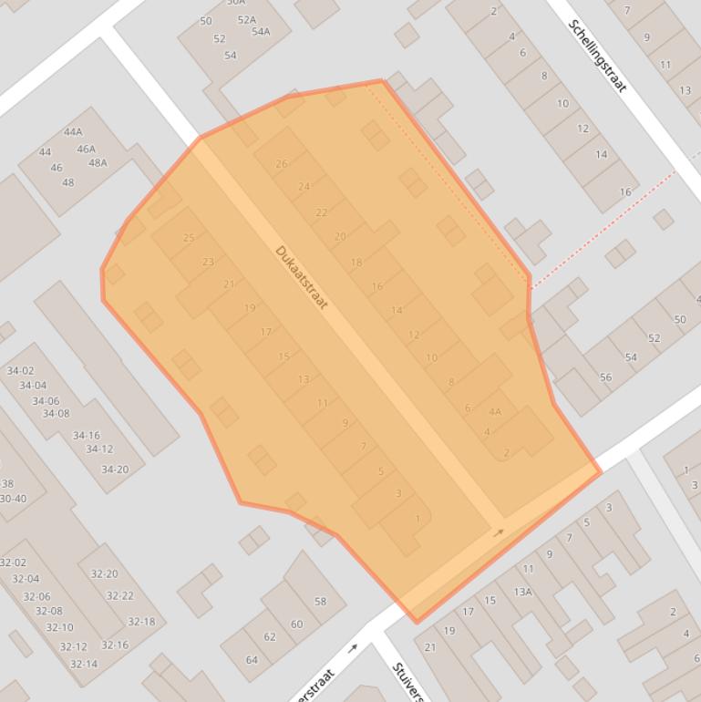 Kaart van postcodegebied 5611TW.