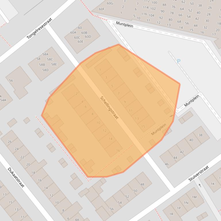 Kaart van postcodegebied 5611TX.