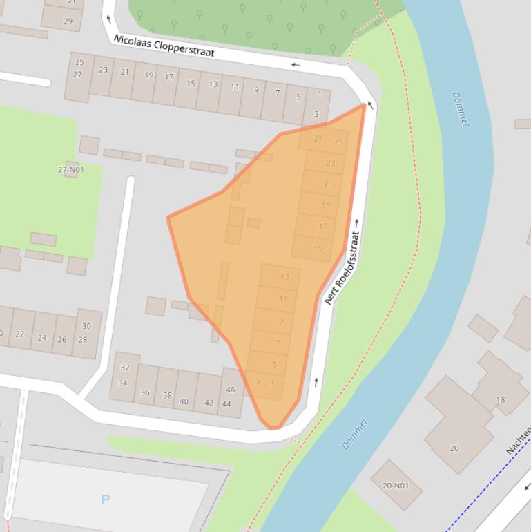 Kaart van postcodegebied 5611WB.