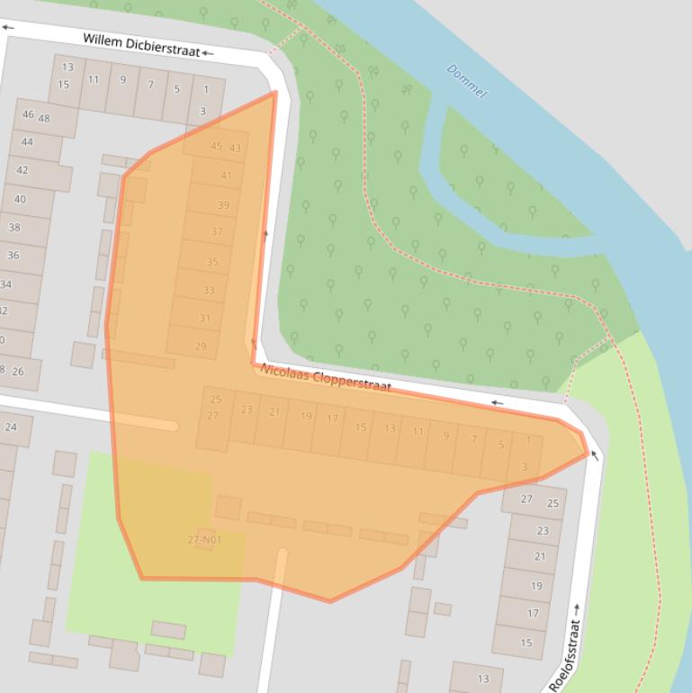 Kaart van postcodegebied 5611WC.